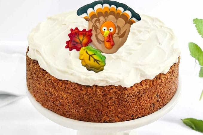 Animated Turkey Cake Topper- 10pc Candy Edible Icing Thanksgiving Fall - Image 2