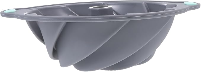 SHOWERORO 1pc Silicone Baking Mold for Chiffon Cake Steel Design Microwave Oven Safe Tool Light Grey by SHOWERORO