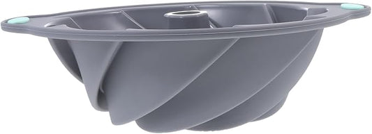 SHOWERORO 1pc Silicone Baking Mold for Chiffon Cake Steel Design Microwave Oven Safe Tool Light Grey by SHOWERORO