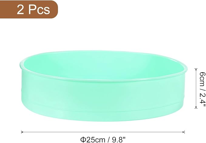 UXCELL 2-Piece Round Silicone Cake Molds, 9.8 Inch Nonstick & Quick Release for Layer, Smash & Cheese Cake, Light Green - Image 2