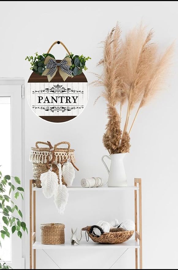 Uptell 12" Farmhouse Pantry Signs Pantry Wall Door Decor Farmhouse Pantry Wall Decoration,Wood Wall Hanging Plaque Sign for Pantry Room Kitchen Decor 12 Inch - Image 3