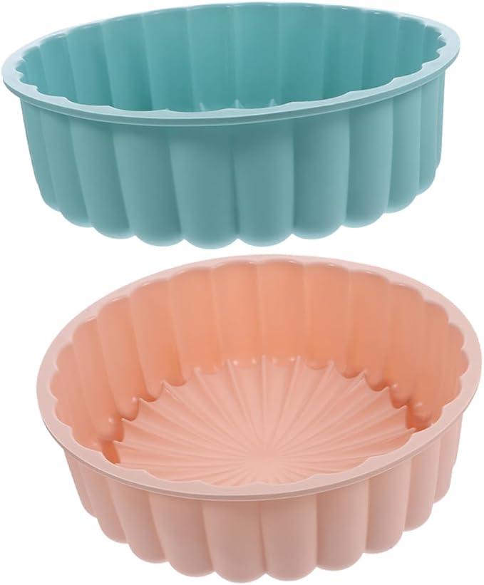 Alipis 2pcs Food-grade Silicone Cake Pan Charlotte Mold Round Cake Molds for Baking High-temperature Resistant Petal Shape for Tart by Alipis