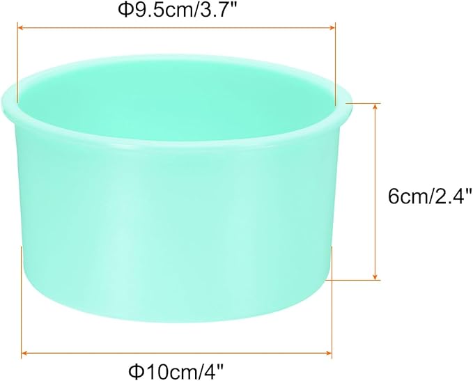 HARFINGTON 6 Pcs Round Cake Pans 4" Nonstick Quick Release Silicone Cake Mould Bakeware Tools for Baking Cupcakes Bread Pizza, Green