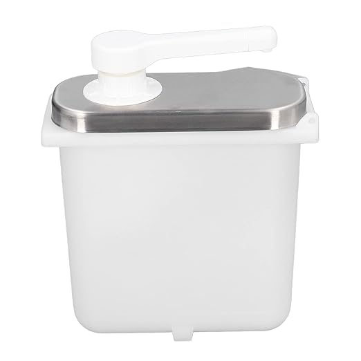 Condiment Pump Dispenser, 1L Single Jars Stainless Steel Sauce Dispenser Pump Ketchup Pump Dispenser Davinci Syrup Sauce Pump Container Salad Pump Container (4 Pumps)