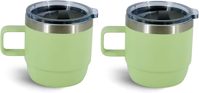 6 oz Stackable Mug, Stainless Steel cup with handle, Vacuum Insulated Espresso/Coffee Mug, shot Glass Set for 2-Piece Set for Coffee, Spirits, Wine, Tea-Key Lime - Image 7