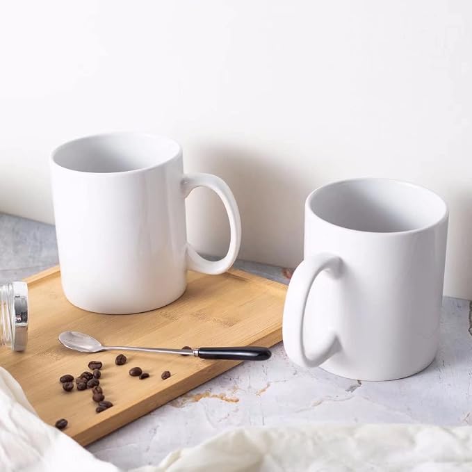 BYCNZB 30oz Super Large Ceramic Coffee Mugs Large Handles Set of 2 (White) - Image 6