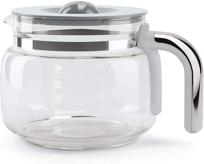 Smeg 50's Retro Style Aesthetic Drip Coffee Machine with 10 Cup Glass Carafe, Auto Start Feature, Keep Warm Plate, and Two Coffee Strength Settings (Pink) - Image 7