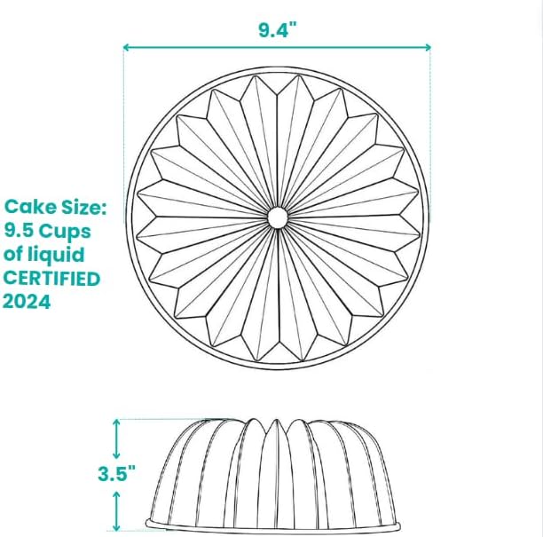 Baker's Secret Nonstick Fluted Cake Pans, Bake Unique Cakes, Die Cast Aluminum Cake Pans, 2 Layers Non-stick Coating Easy Release, Fluted Cake Pan - 9.7cups capacity 2024 - (French Wreath) - Image 2