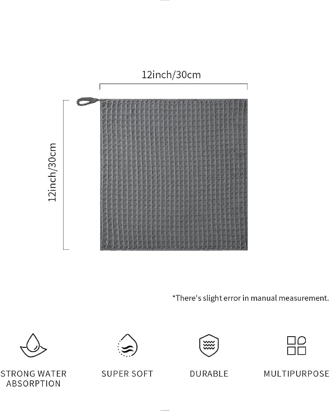watchget Microfiber Cleaning Cloth,Barista Micro Towels 10 Pack Dark Grey | Professional 12"x12" Lint-free Rags;Waffle Weave;Highly Absorbent Cleaning Towels for Espresso Steam Wands&Coffee Counters - Image 2