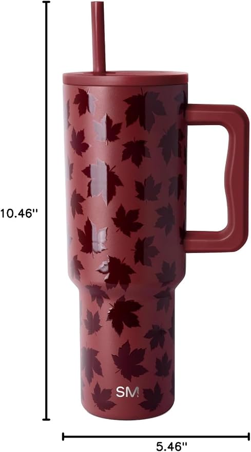 Simple Modern Halloween Tumbler with Handle | 40oz | Leaves | Trek Tumbler, Travel Mug | Insulated Water Bottle, Cupholder Friendly, Stainless Steel Cup, Autumn Maple - Image 11