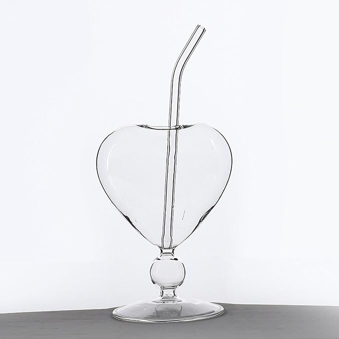 Heart Shaped Cocktail Glass Drink Mug Wine Glass Cup Tumbler Handmade Glassware Thickened Glass Heat Resistant Dishwasher Safe Suitable for Home bar - Image 4