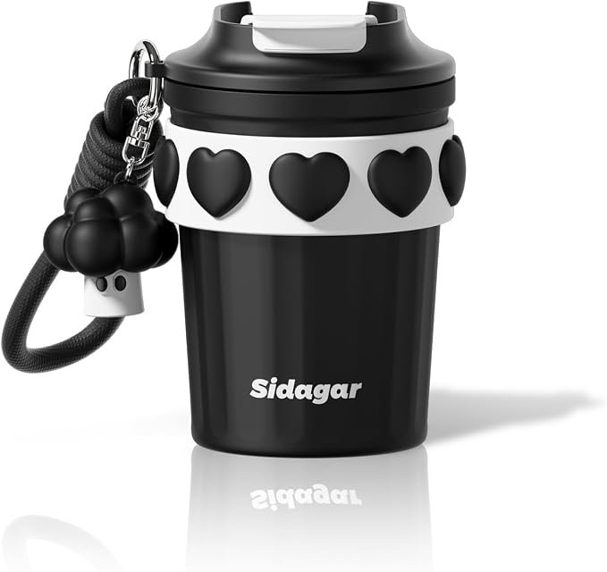 SDGA+ 12 oz Travel Coffee Mug Spill Proof Leak Proof, Stainless Steel Thermal Coffee Cup with Lid, Resuable Cup for Hot and Cold, Portable Tumbler for Women, Black by SDGA