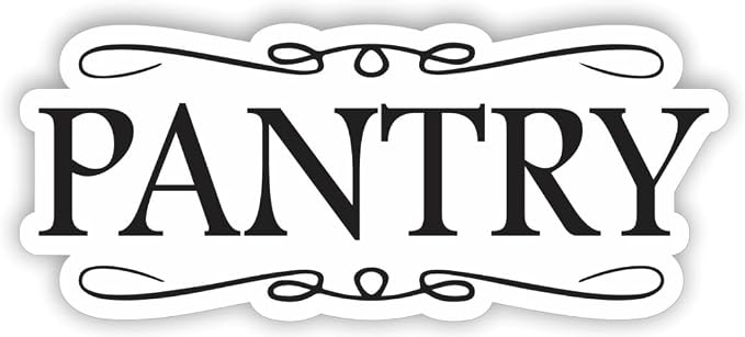 AK Traders Inc - Pantry Vinyl Wall Decal | Kitchen Decor | Wall Art Quote | Black Letter Print | Modern Style | Waterproof | Size: 8" *White Background* | Adults | All Seasons by AK+Traders+Inc