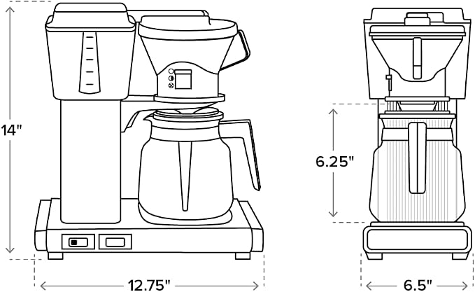 Technivorm 59691 KB Coffee Brewer, 40 oz, Brushed silver , 6.5"D x 12.75"W x 14"H - Image 10