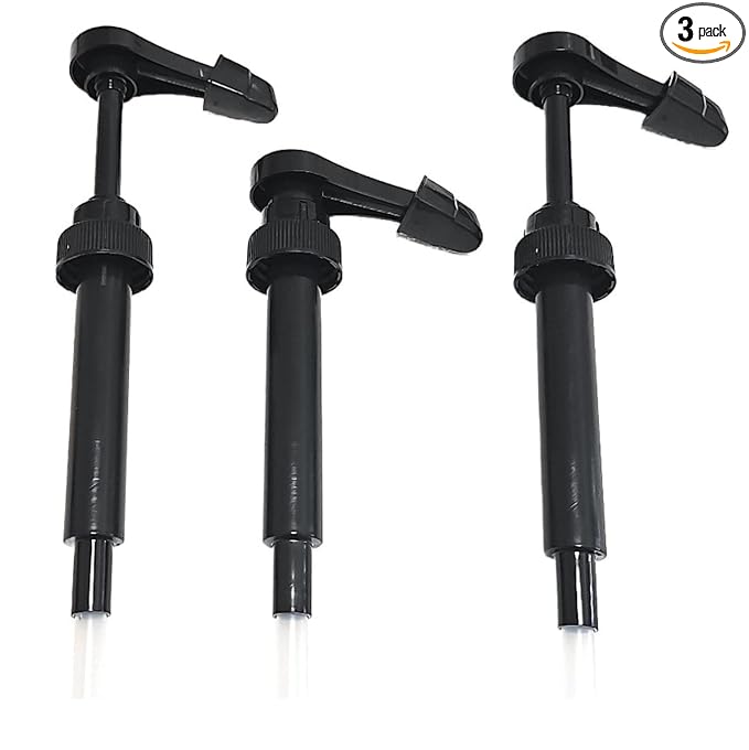 Syrup Pump with Tip Cover for Jordan’s Skinny Syrups Mixes 750ml (25.4 fl.oz) Bottles (Pack of 3). FDA Compliant. BPA Free. Product of Bayside Traders®