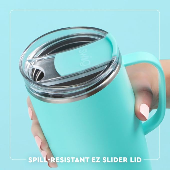 Swig Life 22oz Travel Mug, Insulated Tumbler with Handle and Lid, Travel Coffee Mug, Cup Holder Friendly, Stainless Steel 22 oz Tumbler, Reusable Insulated with Lid (Illinois)
