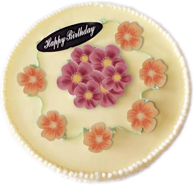 Set of 50 Edible Flowers for Cake Decoration Christmas Wedding Birthday Cake Cocktail Mixed Size & Colour - Image 3
