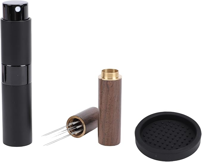 Aramox 4 Pcs Coffee Tamper Set, 58mm Barista Tools with Distribution Needle, Non Slip Silicone Base and Bean Spray Bottle for Home Coffee Making