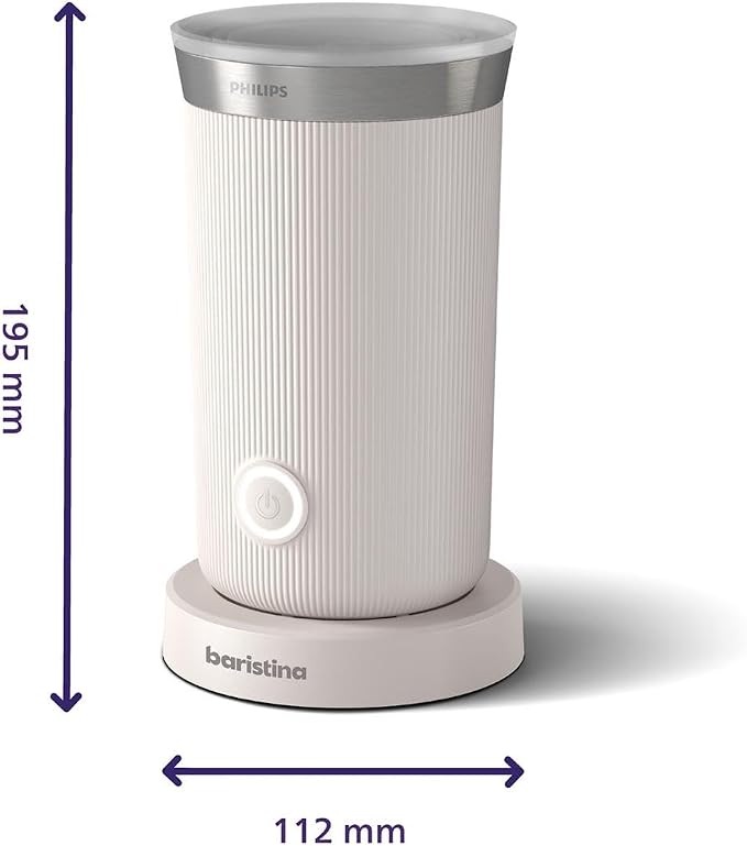 Philips Baristina Milk Frother - Foam milk perfectly​. Hot and Cold. Dairy and Non-Dairy. Easy to Clean. for Philips Baristina Espresso Machines. Milky White (BAR311/00) - Image 7