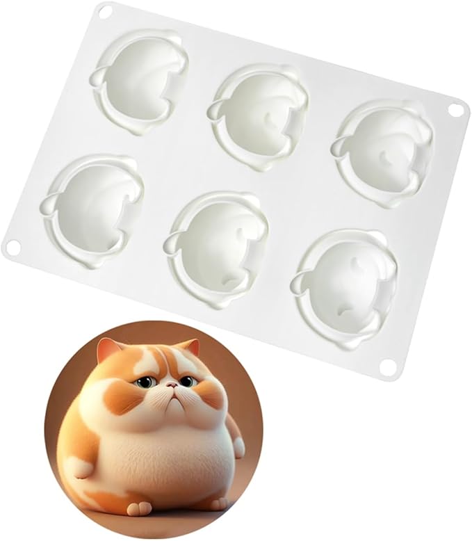 mostsom Cake Silicone Mold Cute Cat Shape Chocolate Covered Pop Molds for DIY Cake Cores, Cakepucks, Tarts, Cupcakes, Cheesecake, Mousse Desserts, Oreo Cookie Mould, Nonstick & Easy Release (F_ Cat)