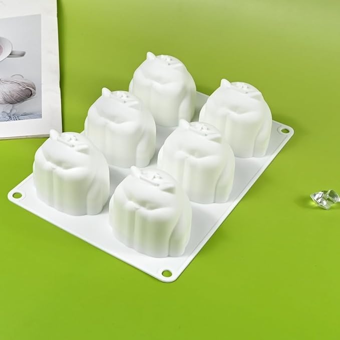 mostsom Cake Silicone Mold Cute Cat Shape Chocolate Covered Pop Molds for DIY Cake Cores, Cakepucks, Tarts, Cupcakes, Cheesecake, Mousse Desserts, Oreo Cookie Mould, Nonstick & Easy Release (F_ Cat)