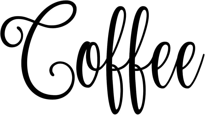 Coffee 4.25w x 2.25h Label | Kitchen Pantry Organization | Die Cut Vinyl Decal | Black Fancy Font (Sticker Only) by MinglewoodTrading