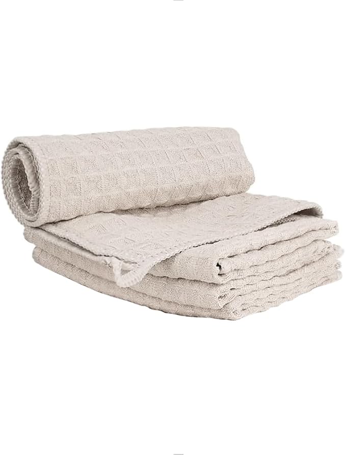 watchget 4 Pack Microfiber Espresso Barista Cleaning Towels, Khaki | Professional 12"x12" Lint-free Rags; Highly Absorbent Cleaning Towels for Espresso Steam Wands & Coffee Bar Counters by watchget