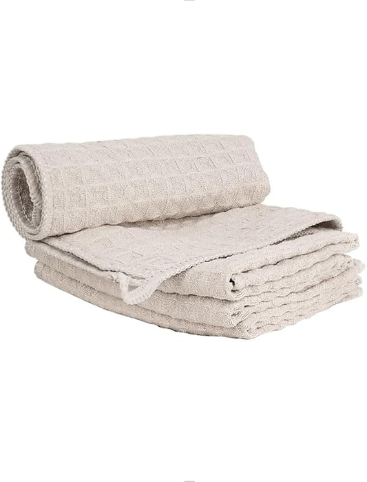 watchget 4 Pack Microfiber Espresso Barista Cleaning Towels, Khaki | Professional 12"x12" Lint-free Rags; Highly Absorbent Cleaning Towels for Espresso Steam Wands & Coffee Bar Counters by watchget