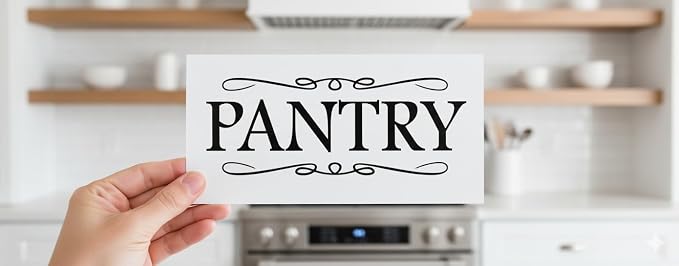 AK Traders Inc - Pantry Vinyl Wall Decal | Kitchen Decor | Wall Art Quote | Black Letter Print | Modern Style | Waterproof | Size: 8" *White Background* | Adults | All Seasons - Image 3