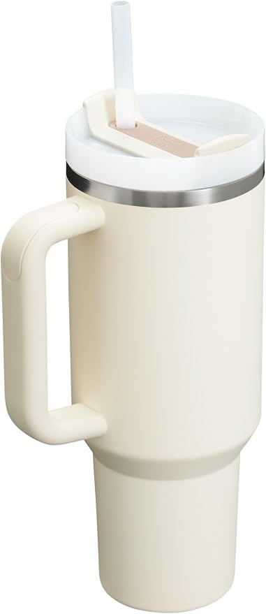 STANLEY Quencher H2.0 Flow State Tumbler, 40 oz, Cream 2.0 | Handle and Straw | 3-Position Lid | Cup Holder Compatible for Travel | Insulated Stainless Steel Cup | BPA-Free - Image 2