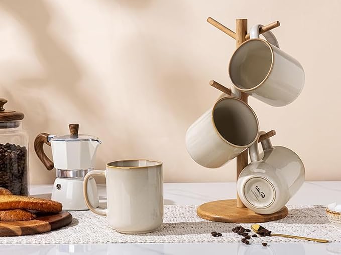 GBhome Large Coffee Mugs Set of 4, 16oz Handmade Coffee Mugs Set with Large Handle for Cappuccino/Latte/Tea/Hot Cocoa, Dishwasher & Microwave Safe-Cappuccino - Image 7