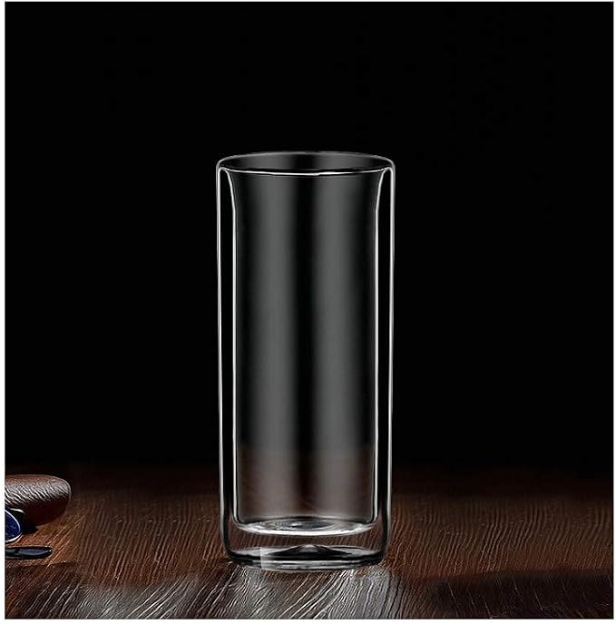Sun's Tea Double Wall Insulated Glass Tumbler, 16oz (450ml) Highball Glass Cups for Beer, Lemonade, Iced Tea, Tropical Drink, Cocktail, Smoothie, Mojito and Mixed Drinks, Set of 2 - Collins Style - Image 4