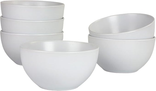 10 Strawberry Street Wazee Matte 5.5"/16oz Cereal Bowl, Set of 6, White by 10StrawberryStreet