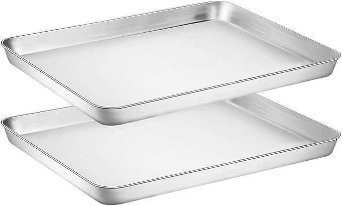 Wildone Baking Sheet with Silicone Mat Set, Set of 4 (2 Sheets + 2 Mats), Wildone Stainless Steel Cookie Sheet Baking Pan with Silicone Mat, Size 18 x 13 x 1 Inch, Non Toxic & Heavy Duty & Easy Clean - Image 2