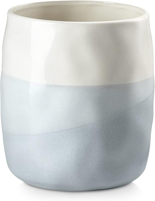 DOWAN Utensil Holder, 6.5″ Large Utensil Holder for Kitchen Counter, Ceramic Utensil Crock with Table-Protection Cork Mat, Utensil Organizer Caddy for Tongs, Spoons by DOWAN