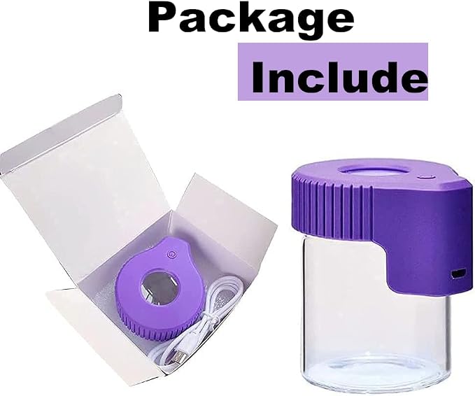 Led Transparent Glass Seal Storage Jar, Light-Up Magnifying Ornamental Glass Bottle（Purple） - Image 4