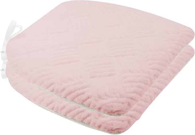 Plush Chair Cushion, Oval Chair Cushion Pad,Ultra Soft Nonslip Seat Pad,Comfortable Chair Cushion Cover,2PCS Memory Foam Chair Seat Cushion for Home Office Kitchen Dining Chairs Hot Pink by MetalTools
