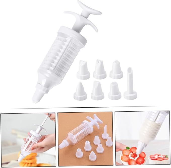 Cake Piping Kit with Replaceable Nozzles Injection Syringe for Cake and Cookie Decorating Multipattern Pastry Tips for Frosting and Cream Filling