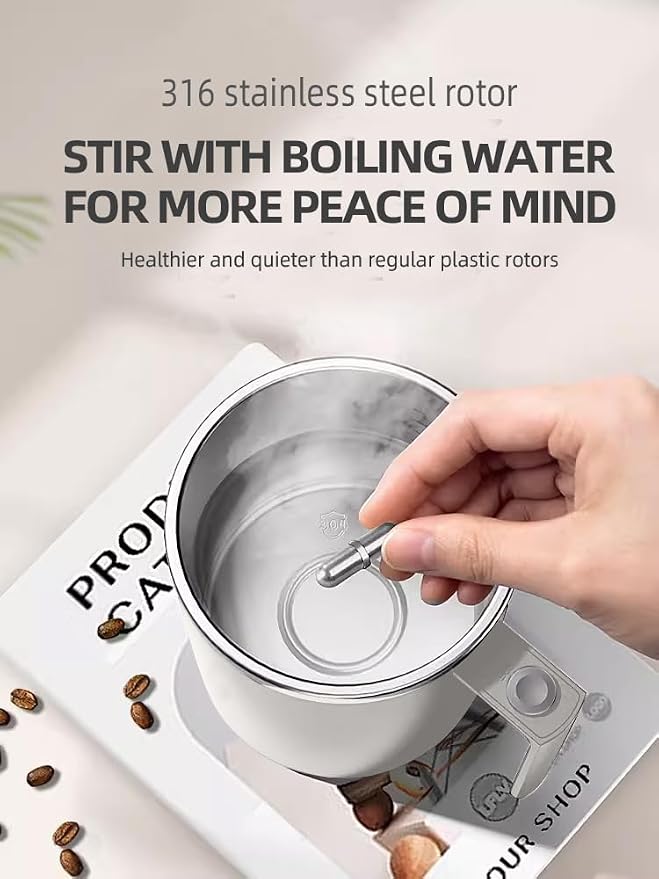Self Stirring Mug,Self Stirring Coffee Mug, Suitable for Coffee, Milk, Cocoa and Other Beverages (White) - Image 3
