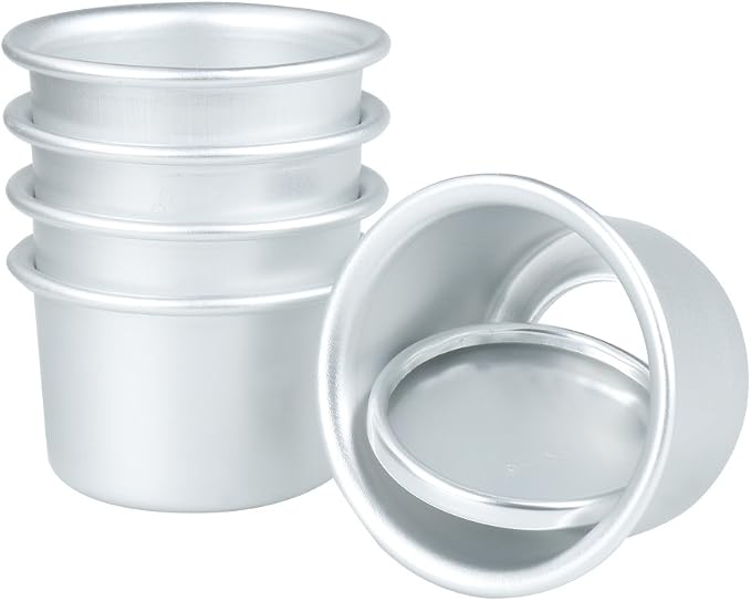 Aislor Round Cake Pan 5Pcs 2.4" Cake Baking Pans with Removable Bottom Silver 2 by Aislor
