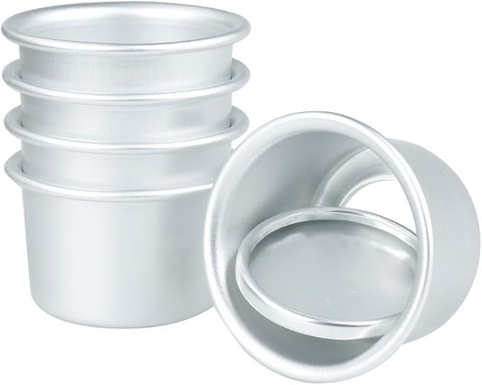 Aislor Round Cake Pan 5Pcs 2.4" Cake Baking Pans with Removable Bottom Silver 2 by Aislor