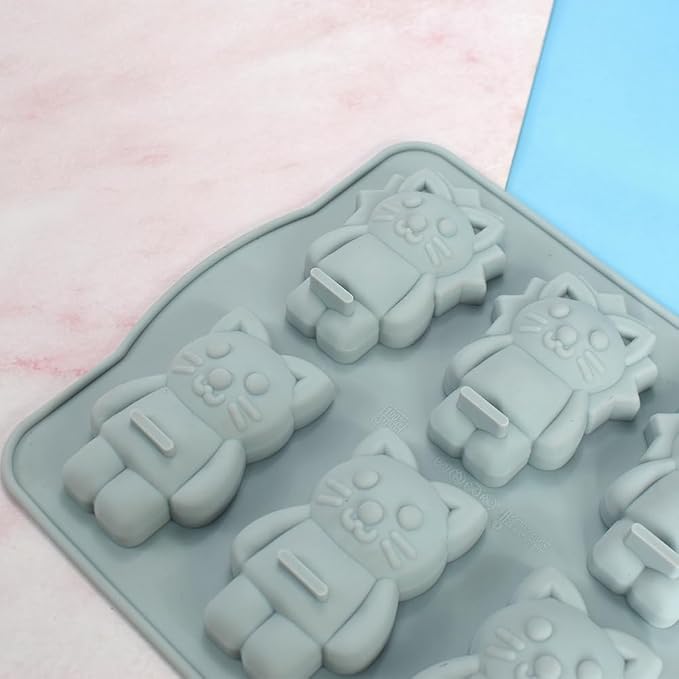 Silicone Mold for Cake DIY Baking Chocolate Eco-Friendly Cake Mold Candy Chocolate Cake Mould Baking DIY Kitchen Accessiories (Lion Cat Q_7.92 X7 X0.76 inch) - Image 6