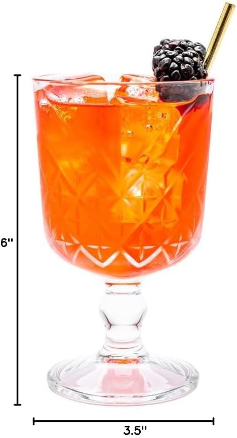 Restaurantware-Timeless 11 Ounce Goblet Glasses, Set of 12 Etched Cocktail Glasses - Stemmed, Dishwasher-Safe, Clear Glass Water Goblets, Chip-Resistant, For Whiskey Or Cocktails - Image 4
