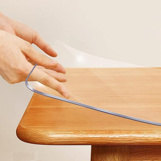 1.5mm Thick 12x32 Inch Clear PVC Table Protector Crystal Plastic Desk Protector for Night Stand Office Computer Desk Clear Tablecloth Protector for Side Table End Table Dresser Rectangular Waterproof by SPLENDEFUL