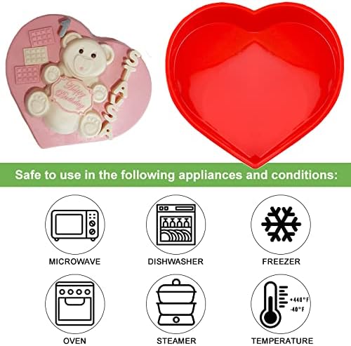 Large Heart Silicone Cake Pan Mold Easy Release Chocolate Mold Cake Trays for Valentine's Day Mousse Cake Baking, French Dessert, Jello, Pastry, Brownie, Ice Cube, Soap