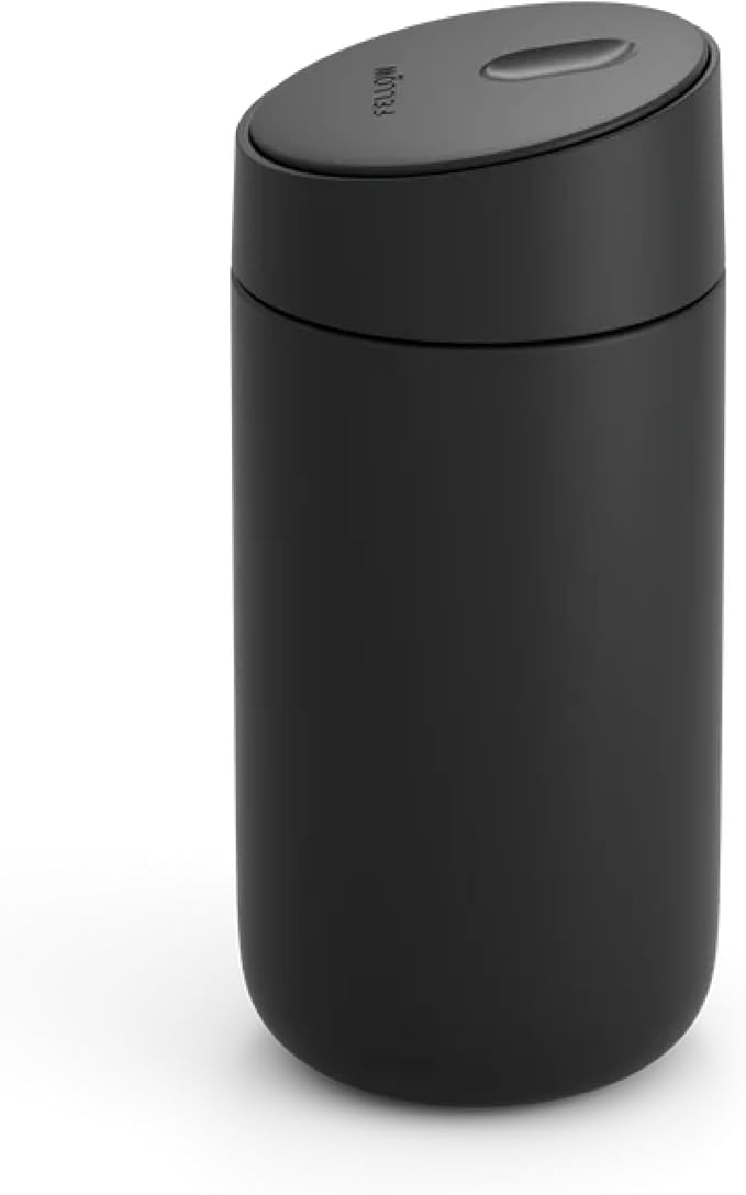 Fellow Carter Slide Ceramic Lined Travel Coffee Mug 12 oz, One-Handed Lid | No Metallic Taste Stainless Steel Coffee Tumbler, Leak-Proof, Hot 6Hr Cold 6Hr, BPA-Free, Dishwasher Safe, Black by Unknown