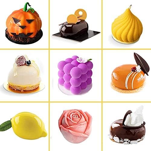 3D Candle Shape Silicone Baking Mold for Mousse Cake, Silicone Molds for Chocolate, French Dessert Mold for Pastry Chocolate, Reusable Non-Stick Easy Release Baking Molds(6-Cavity)