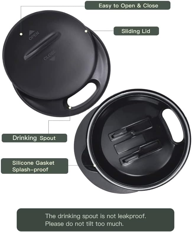 Ideus 16 oz Insulated Coffee Mug with Handle and Lid, Double Wall Stainless Steel Vacuum Thermal Coffee Mug, Travel Coffee Cup Thermal Cup for Home and Office, Storm Black - Image 4