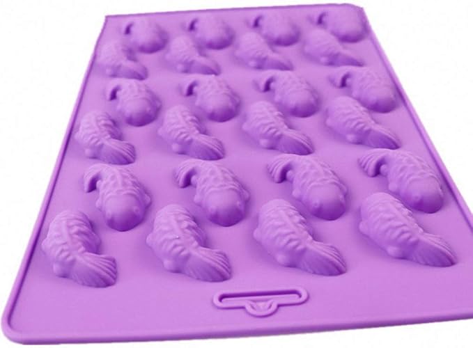 2Pcs 24-Cavity Koi Fish Carp Silicone Chocolate Molds, Goldfish Silicone Hard Candy Gummy Keto Fat Bombs Making Molds Ice Cube Trays Crayon Melt Mould - Image 4
