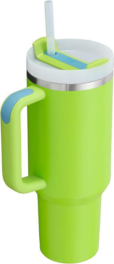 STANLEY Quencher H2.0 Flow State Tumbler, 40 oz, Bright Lime | Handle and Straw | 3-Position Lid | Cup Holder Compatible for Travel | Insulated Stainless Steel Cup | BPA-Free - Image 3